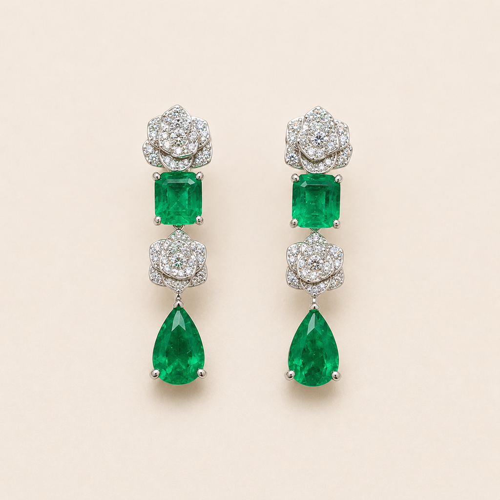 Orquídea-Verde Earrings