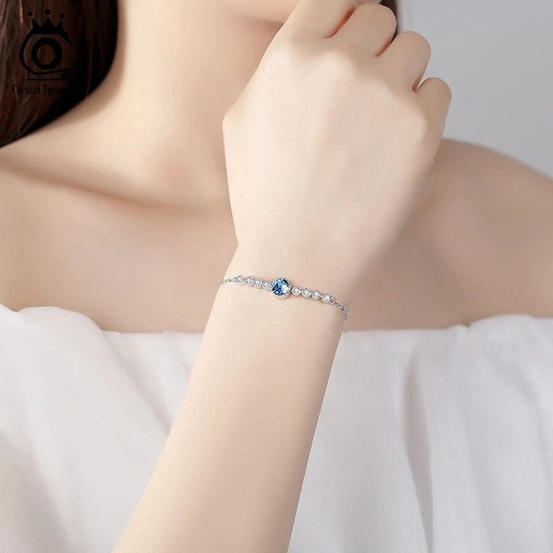 Pulseira Feminina em Prata 925 com Cristal Austríaco | ORSA JEWELS