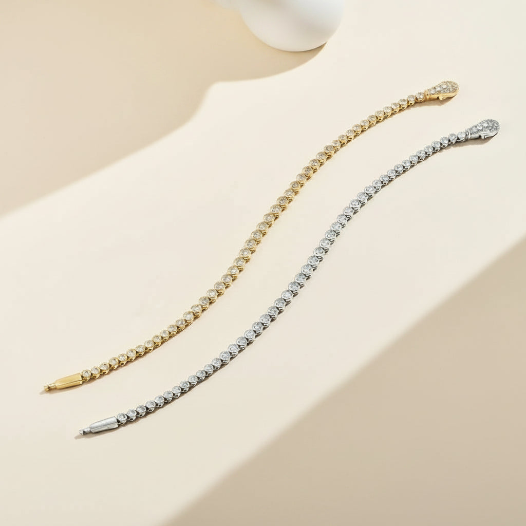 Pulseira Snake Lock em Prata 925 com Moissanite Certificado | ATTAGEMS