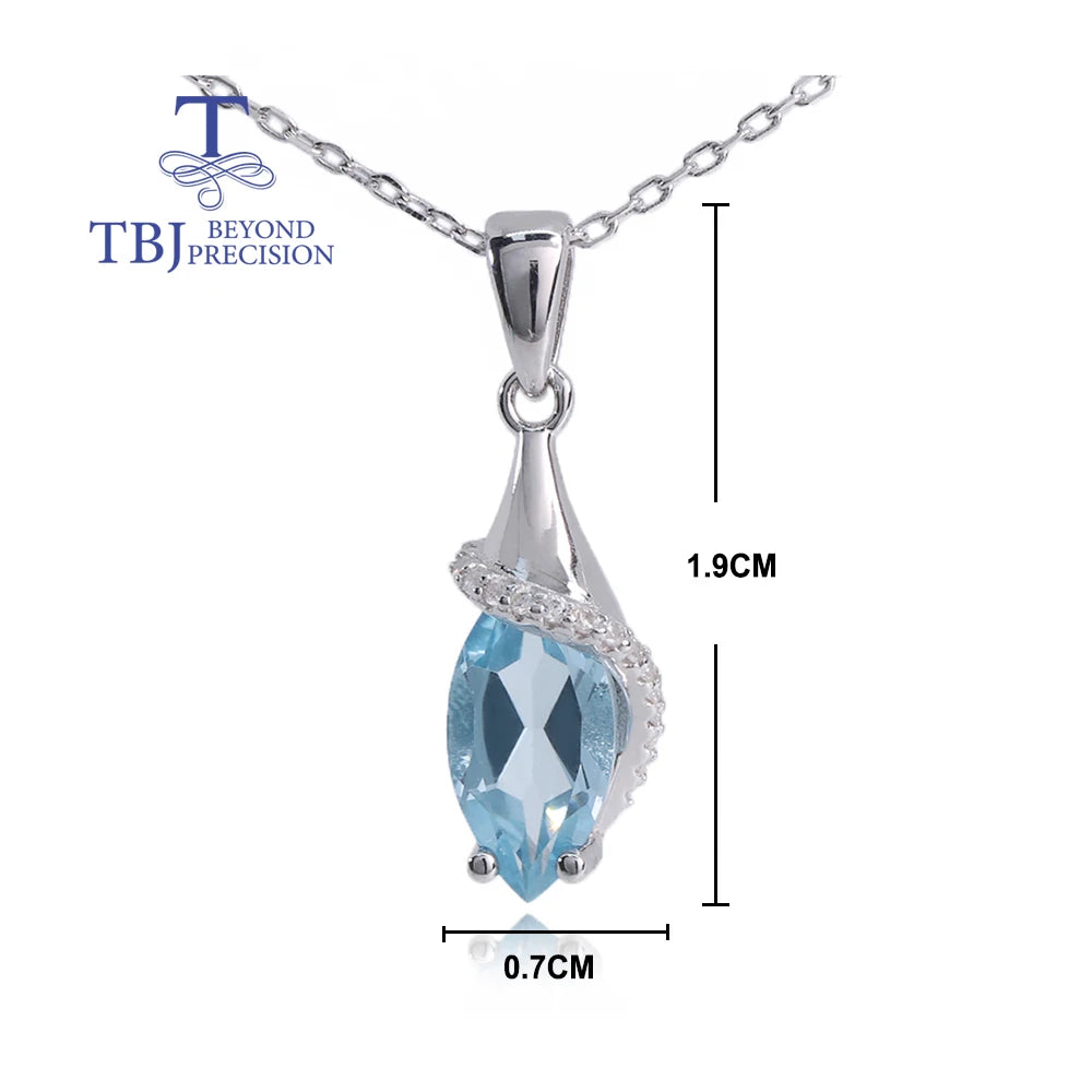 Colar Feminino em Prata 925 com Topázio Azul Natural - Joia Delicada para Presente e Dia a Dia