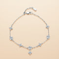 Pulseira Clássica com Moissanite e Pérolas - Prata 925 ou Ouro 10K/14K/18K