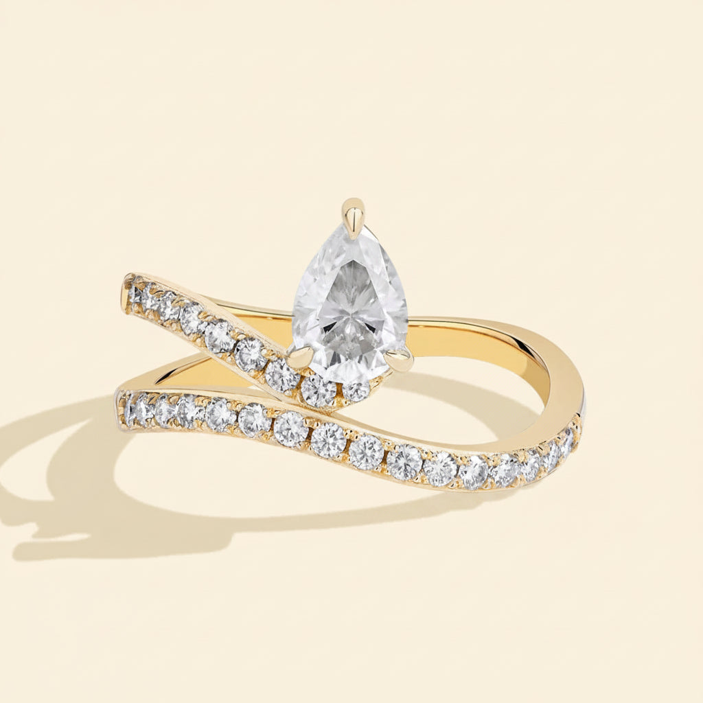 Anel Moissanite Gota 0,8ct em Prata 925 | Elegância para Presentear