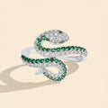 Anel Serpente com Moissanite e Prata 925 - Elegância e Brilho
