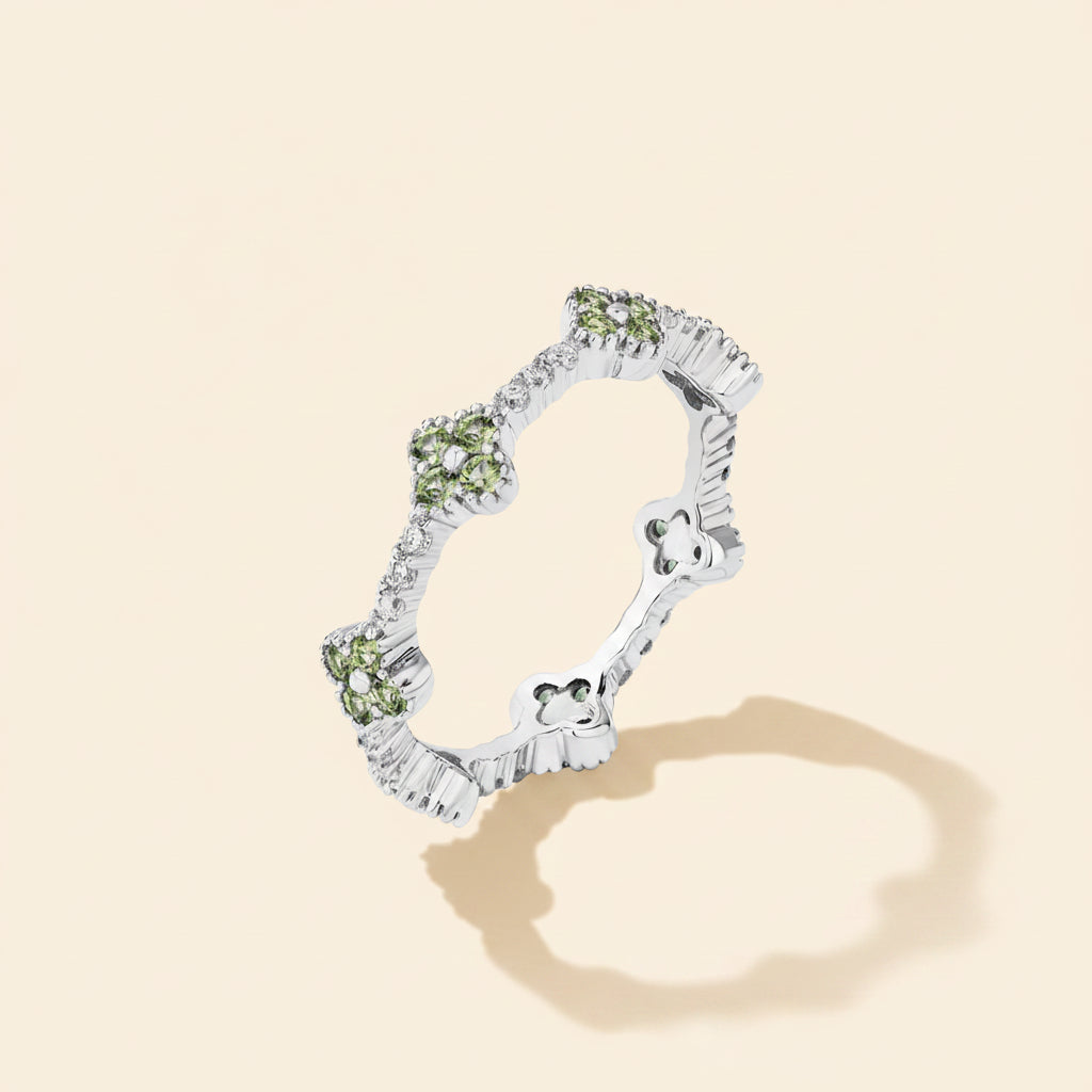 Anel Eternity com Moissanita VVS1 em Prata 925 Banhada a Ouro | ATTAGEMS