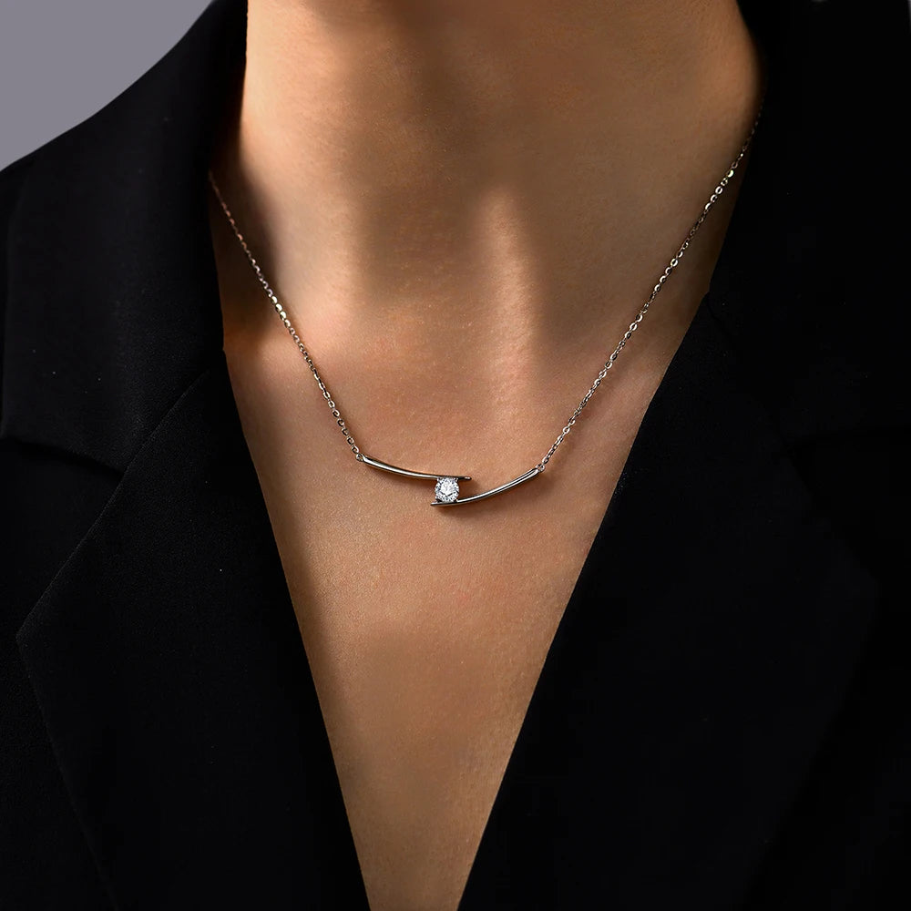 Colar Moissanite Luxo 5,0mm D Color em Prata 925 | Presente Especial
