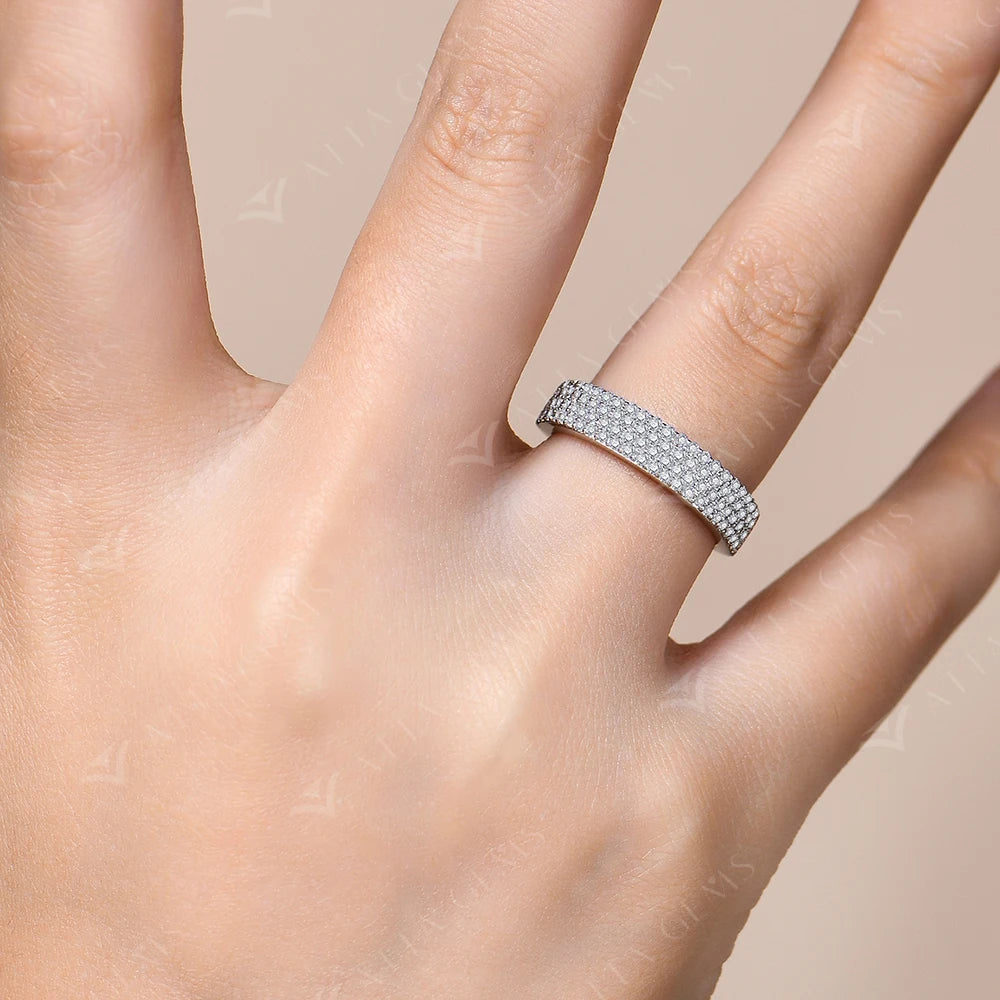 Anel Moissanite D Color VVS1 em Prata 925 com Banho de Ouro 18K