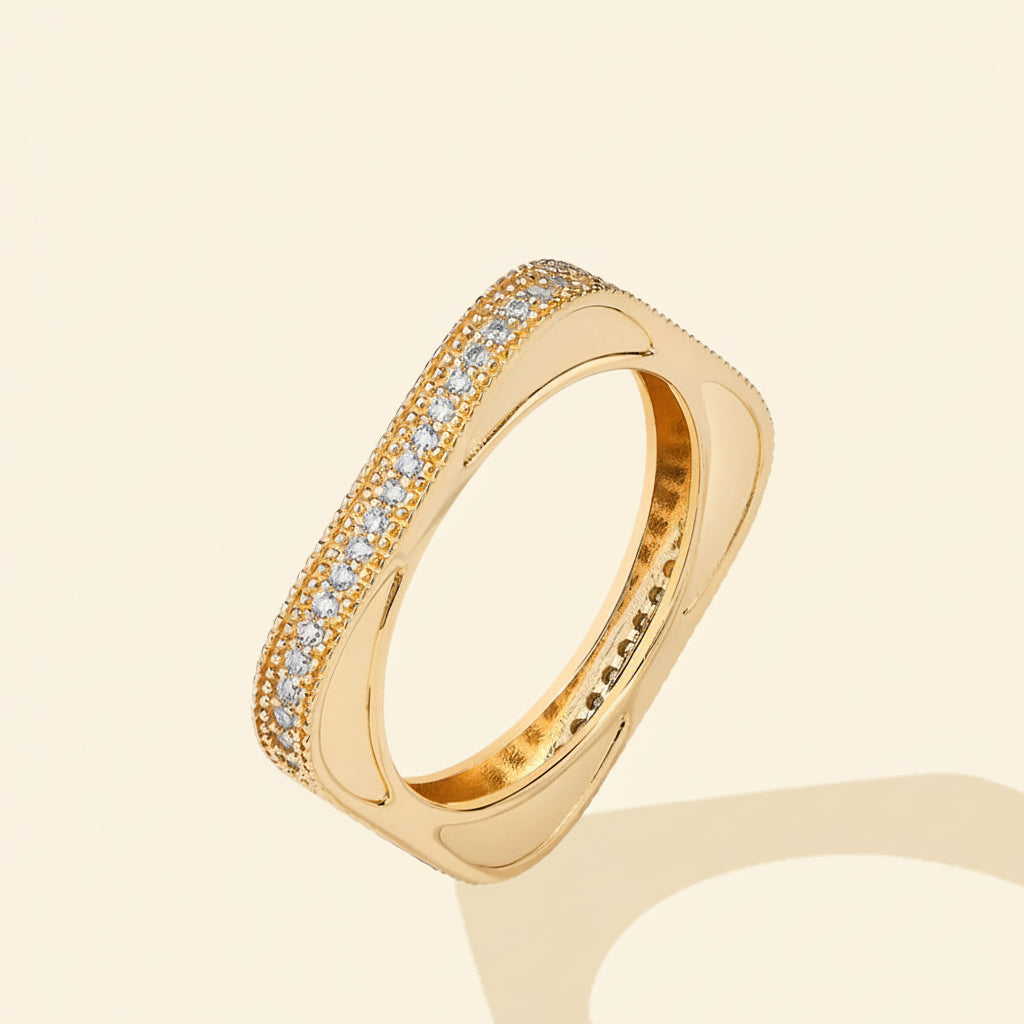 Anel de Moissanite em Prata 925 ATTAGEMS 2025 - Estilo Quadrado e Redondo