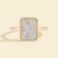 Anel Moissanite Retangular em Prata 925 - Estilo Luxuoso