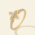 Anel Borboleta com Moissanite Original em Prata 925 com Banho de Ouro 18K