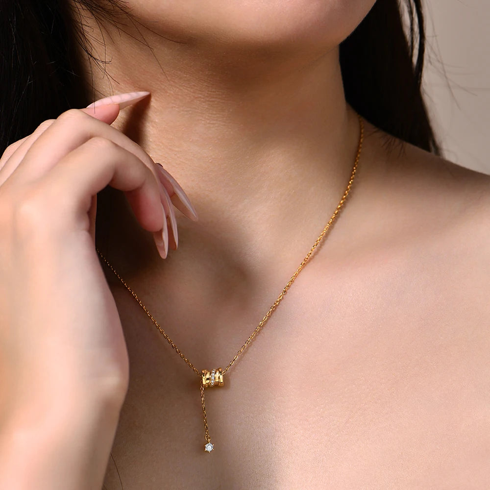 Colar Minimalista com Moissanite e Prata 925 ATTAGEMS
