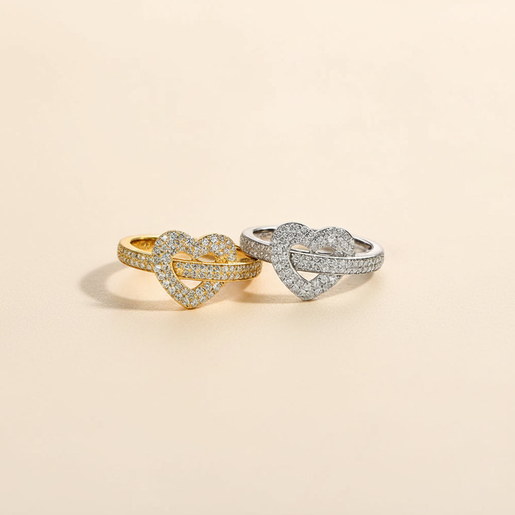Anel Coração com Moissanite em Prata 925 — Design Clássico e Certificado