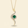 Colar Serpente em Prata 925 com Moissanite Verde - Elegância e Brilho