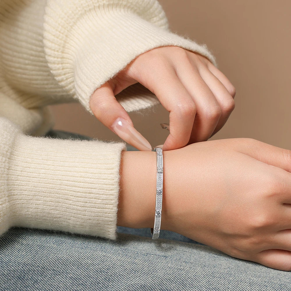 Pulseira Luxo Moissanita ATTAGEM em Prata 925 | Unissex