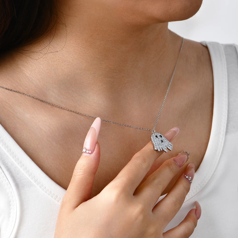 Colar Ghost Full Moissanite em Prata 925 com Banho de Ouro 18K