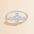 Anel Moissanite Redondo em Prata 925 com Corrente Soft Chain - Elegante e Versátil