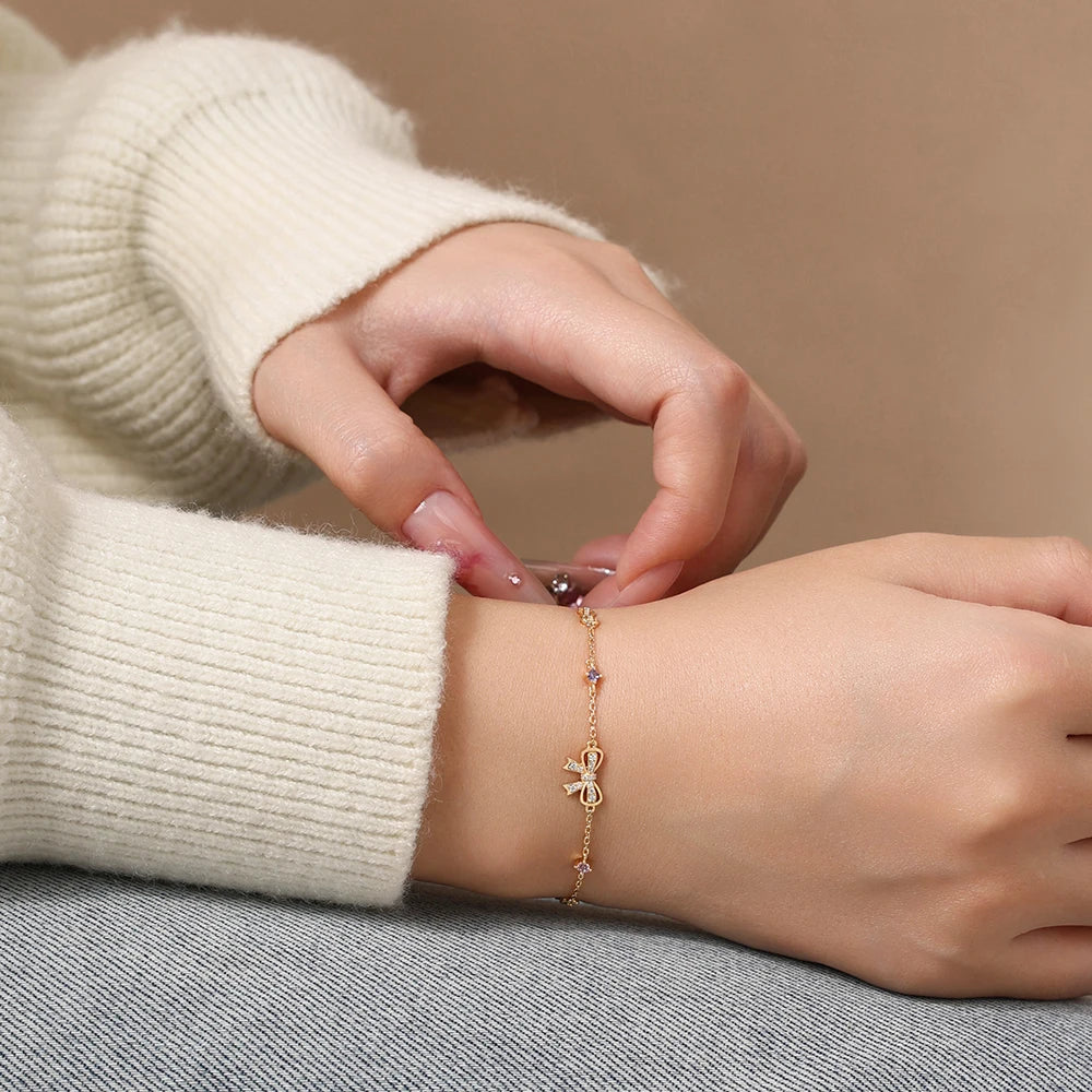 Pulseira Borboleta em Prata 925 com Moissanite e Zircônias Coloridas
