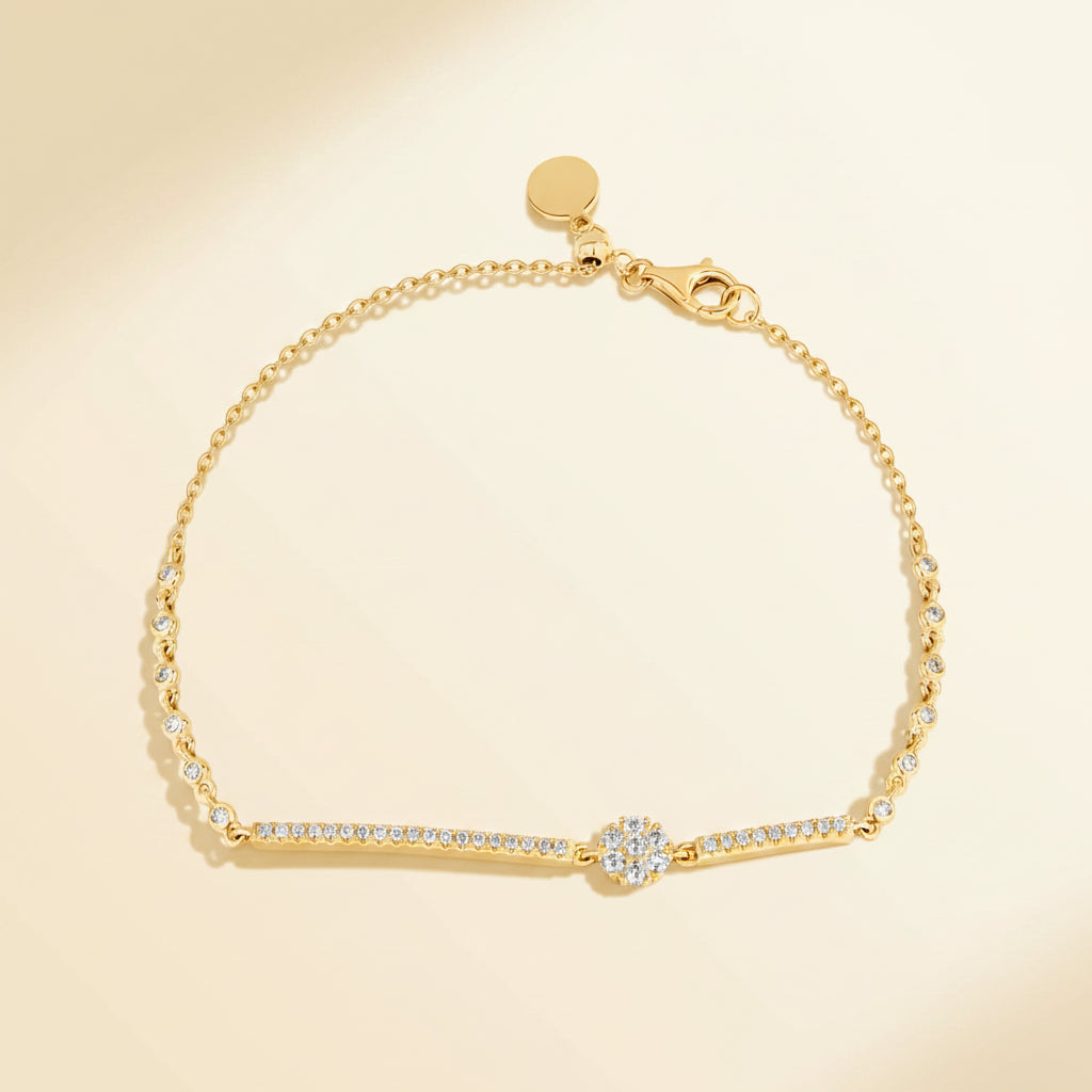 Pulseira Moissanite ATTAGEMS em Prata 925 Ajustável