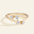 Anel Moissanite Curvo em Prata S925 - Elegância Casual e Sofisticada