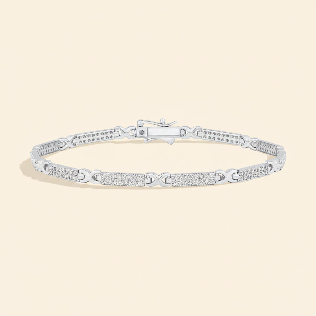Pulseira Moissanite Dupla ATTAGEMS em Prata 925