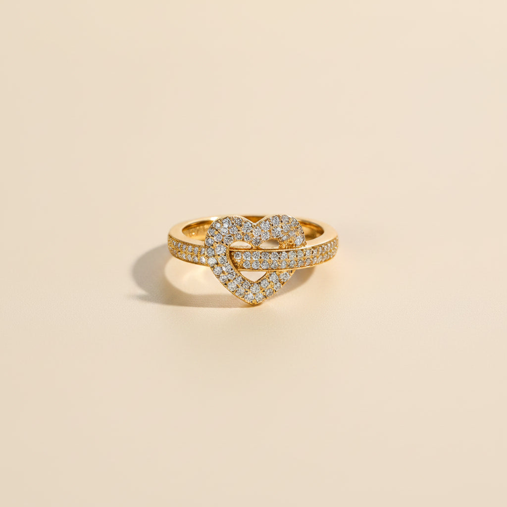 Anel Coração com Moissanite em Prata 925 — Design Clássico e Certificado