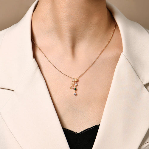 Colar Moissanite Original ATTAGEMS em Prata 925 com Banho Dourado 18K