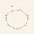 Pulseira Moissanite Redonda em Prata 925 Ajustável