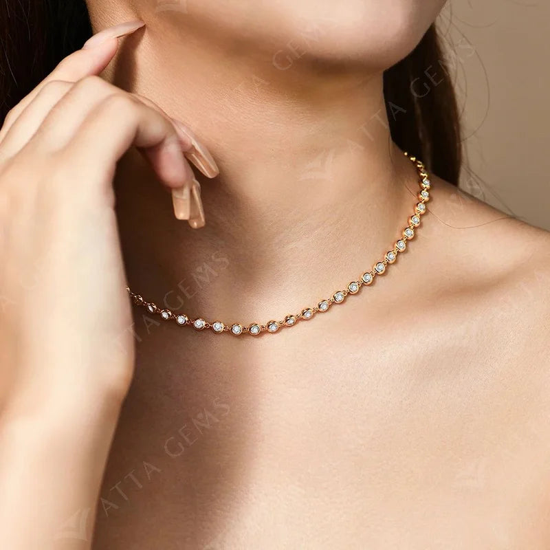 Colar Moissanita 3,0mm D Color em Prata 925 | Brilho Elegante
