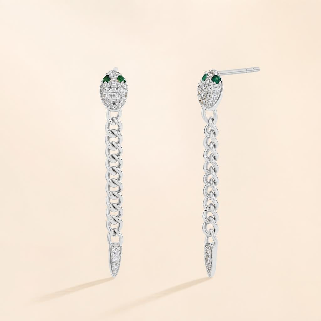 Jiboia-Verde Earrings - imagem tratada por IA