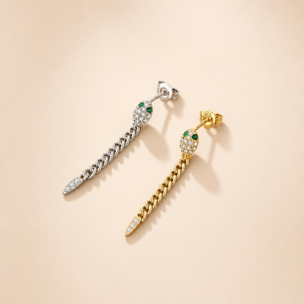 Jiboia-Verde Earrings - imagem tratada por IA