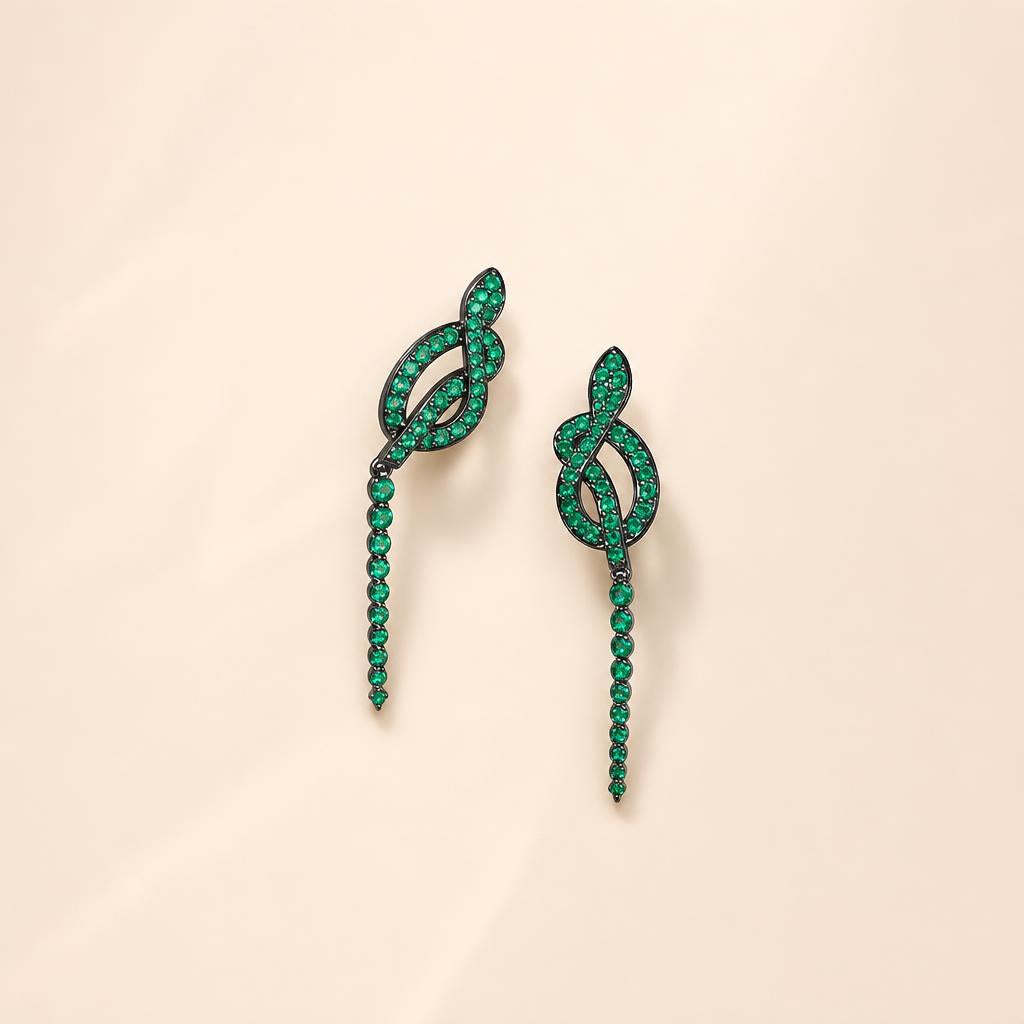 Jiboia-Esmeralda Earrings - imagem tratada por IA